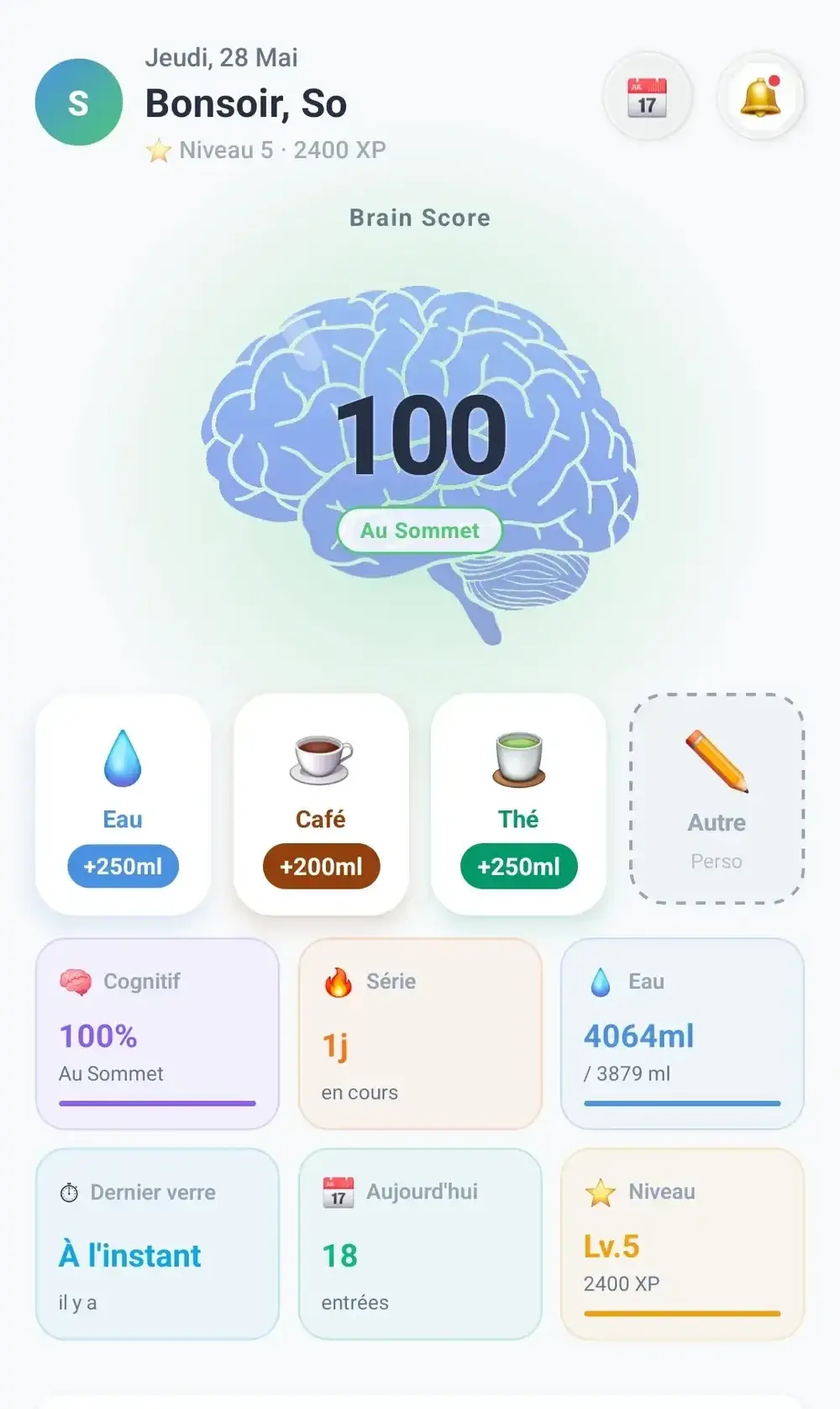 HydroMind — version refondue de l'écran d'accueil